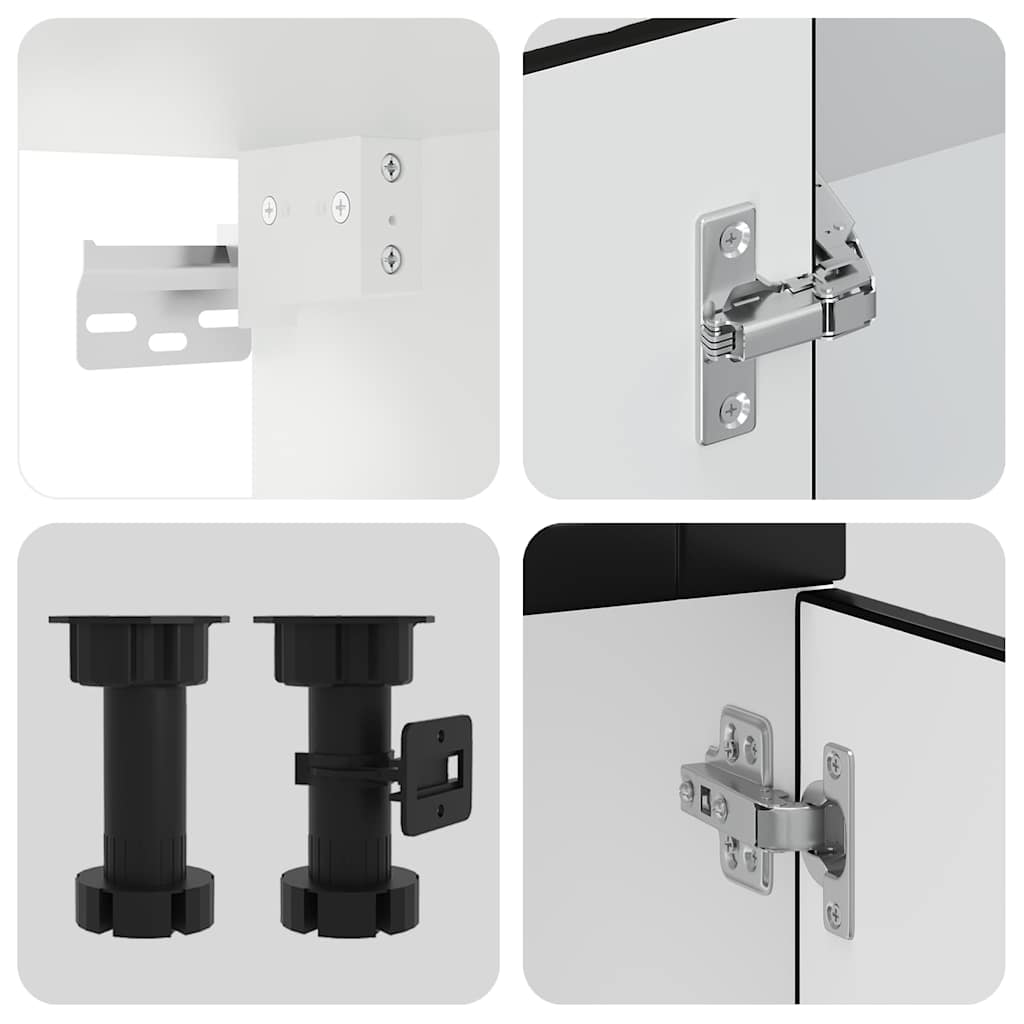 4-tlg. Küchenschrank-Set Porto Schwarz Holzwerkstoff