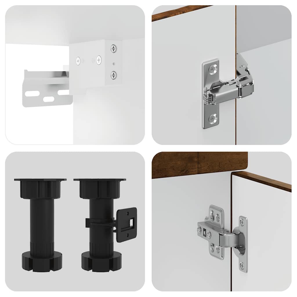 4-tlg. Küchenschrank-Set Porto Räuchereiche Holzwerkstoff