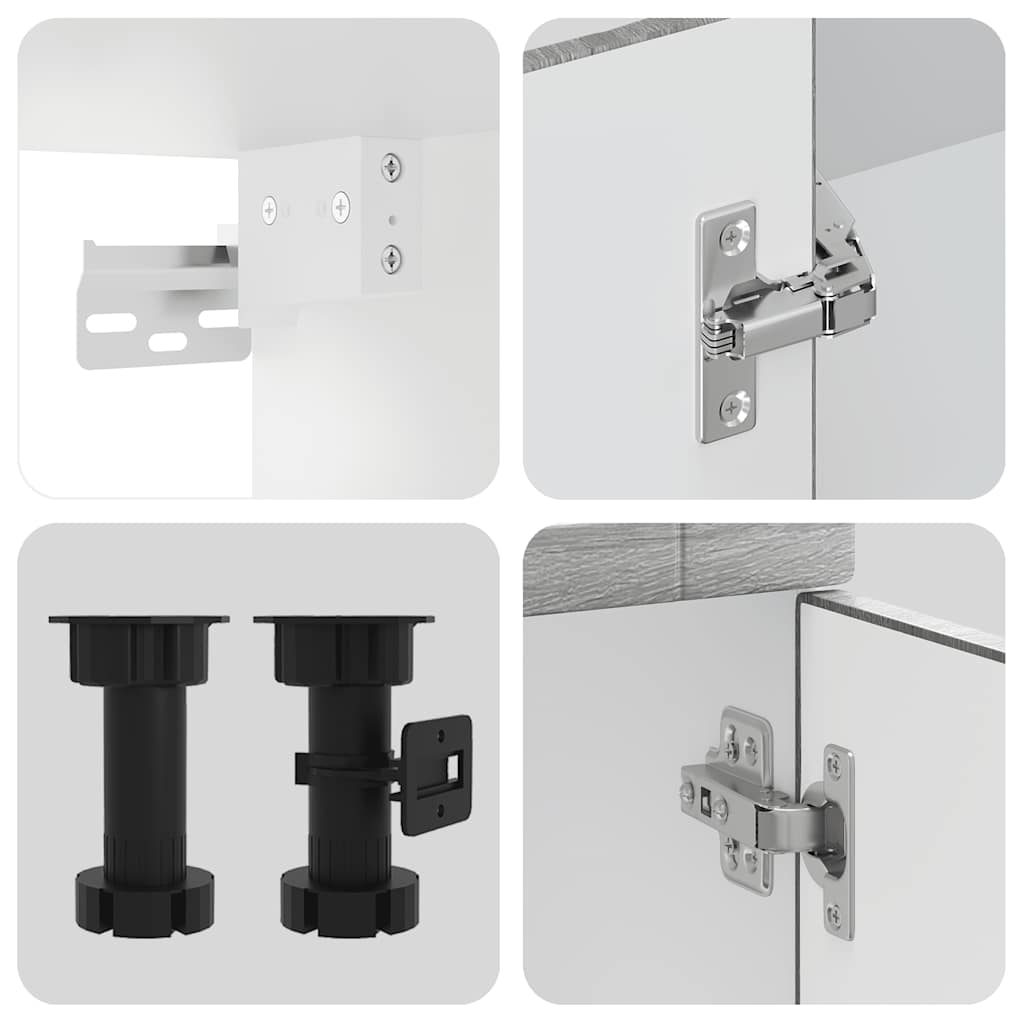 4-tlg. Küchenschrank-Set Porto Grau Sonoma Holzwerkstoff