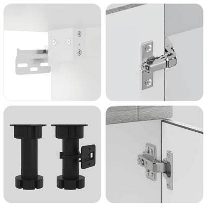 4-tlg. Küchenschrank-Set Porto Grau Sonoma Holzwerkstoff