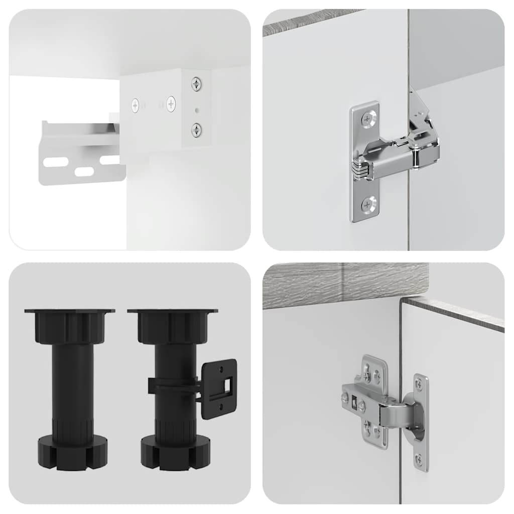 11-tlg. Küchenschrank-Set Porto Grau Sonoma Holzwerkstoff