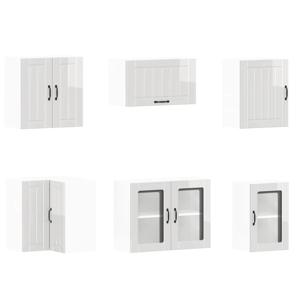 11-tlg. Küchenschrank-Set Lucca Hochglanz-Weiß Holzwerkstoff