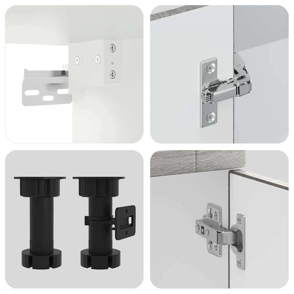 11-tlg. Küchenschrank-Set Porto Grau Sonoma Holzwerkstoff