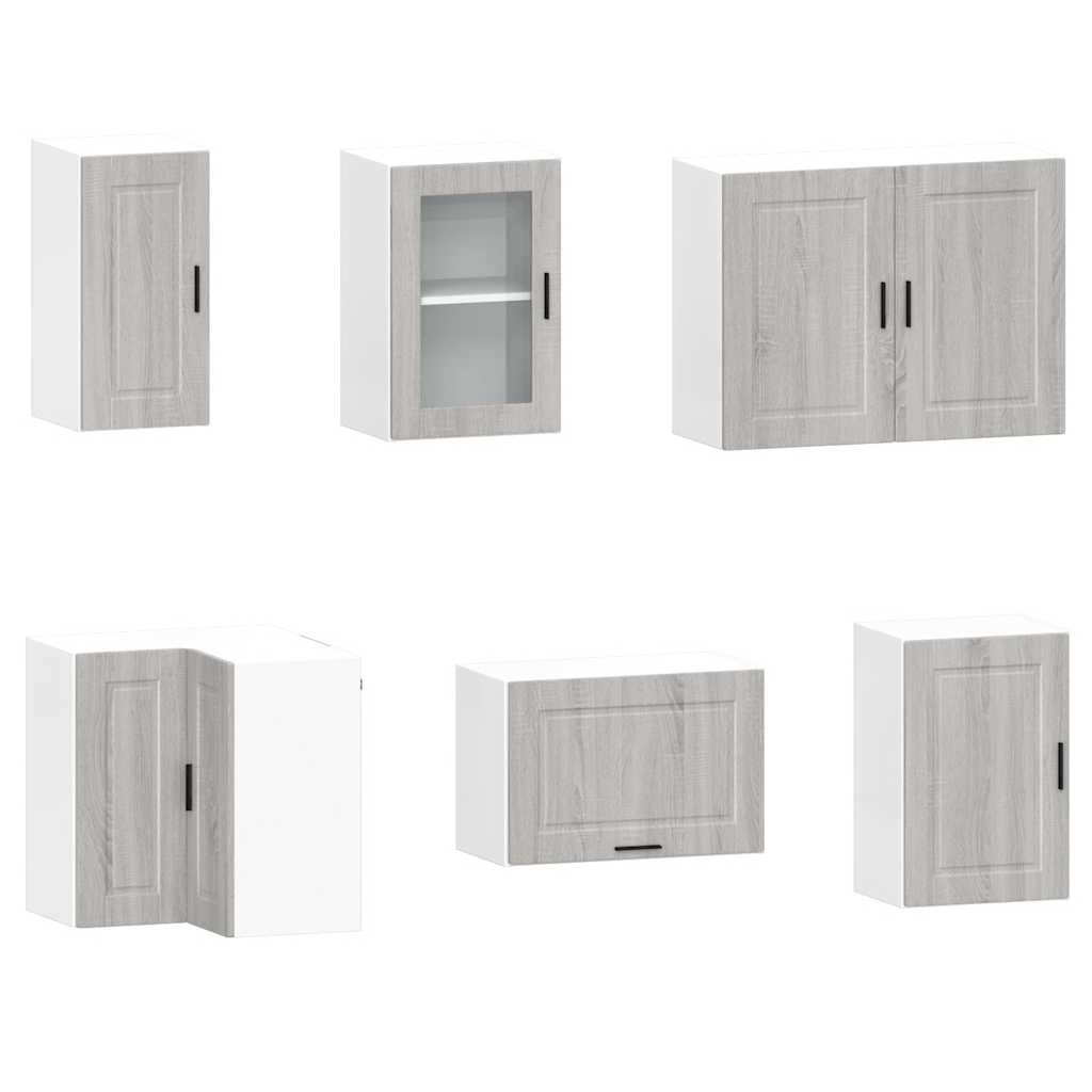 11-tlg. Küchenschrank-Set Porto Grau Sonoma Holzwerkstoff