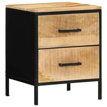 Nachttisch Braun und Schwarz 40 x 35 x 50 cm massives Mangoholz