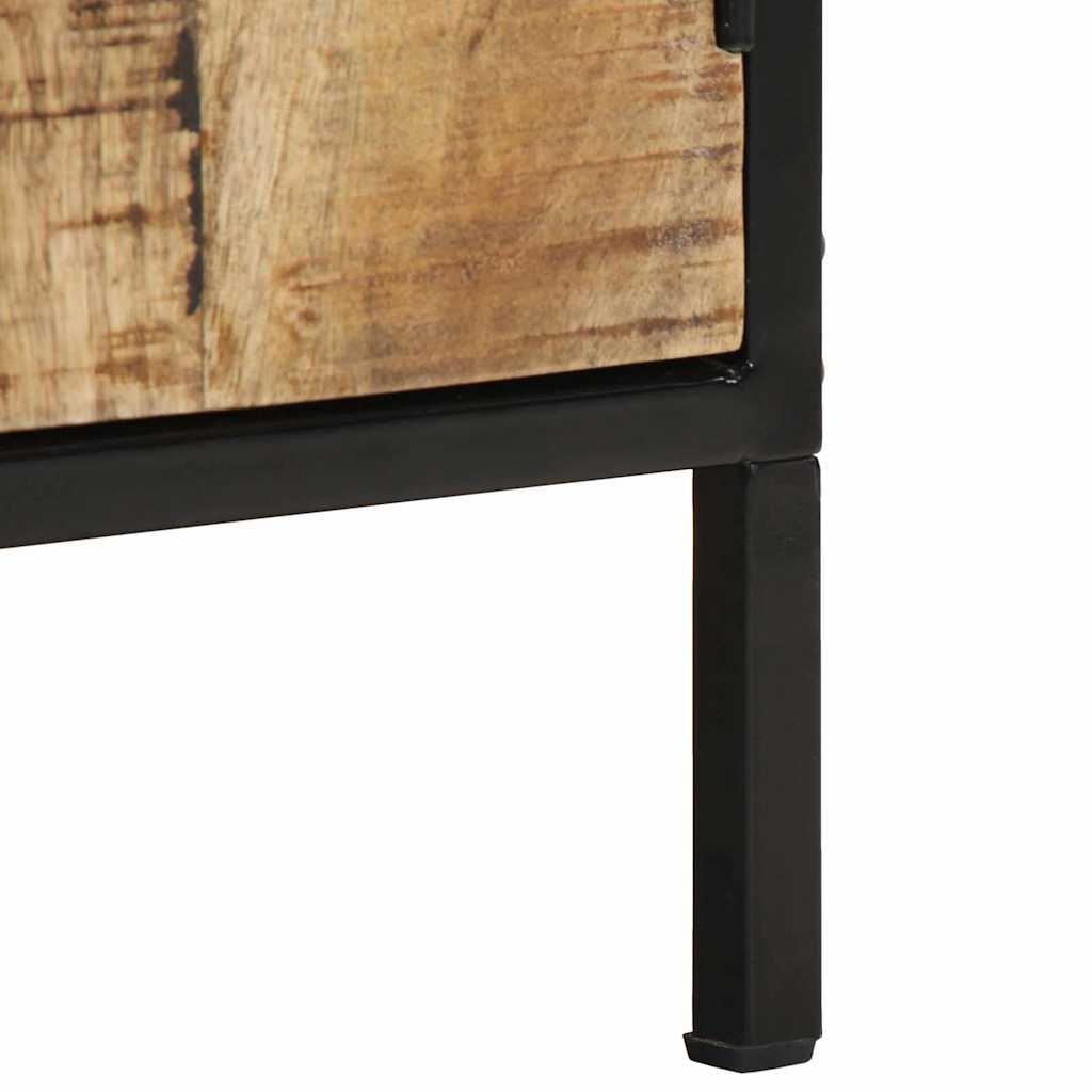 Nachttisch Braun und Schwarz 30 x 30 x 40 cm Massivholz Mango