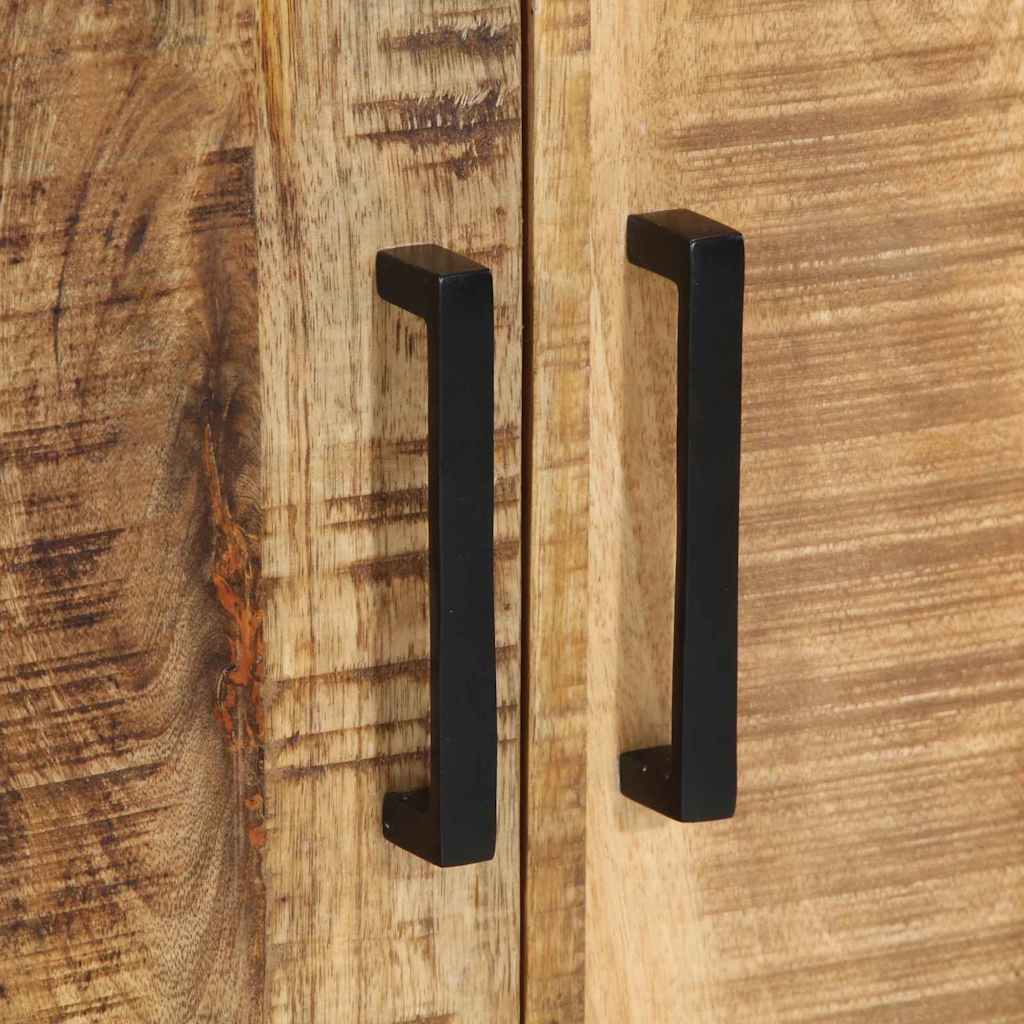 Nachttisch Braun und Schwarz 50 x 30 x 45 cm massives Mangoholz