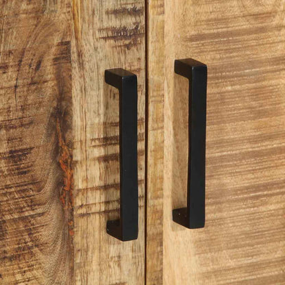 Nachttisch Braun und Schwarz 50 x 30 x 45 cm massives Mangoholz