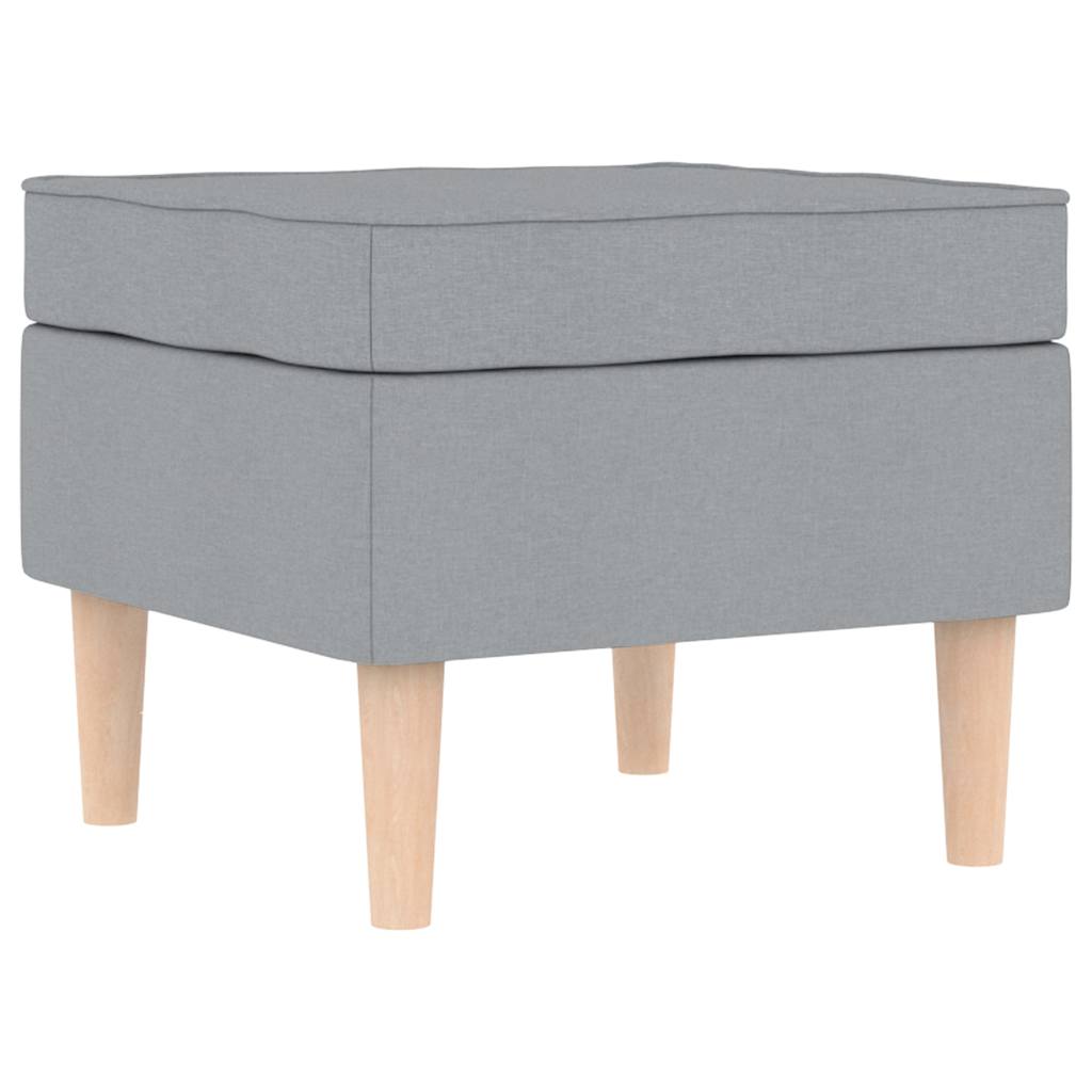 Sessel mit Fußhocker Hellgrau Stoff