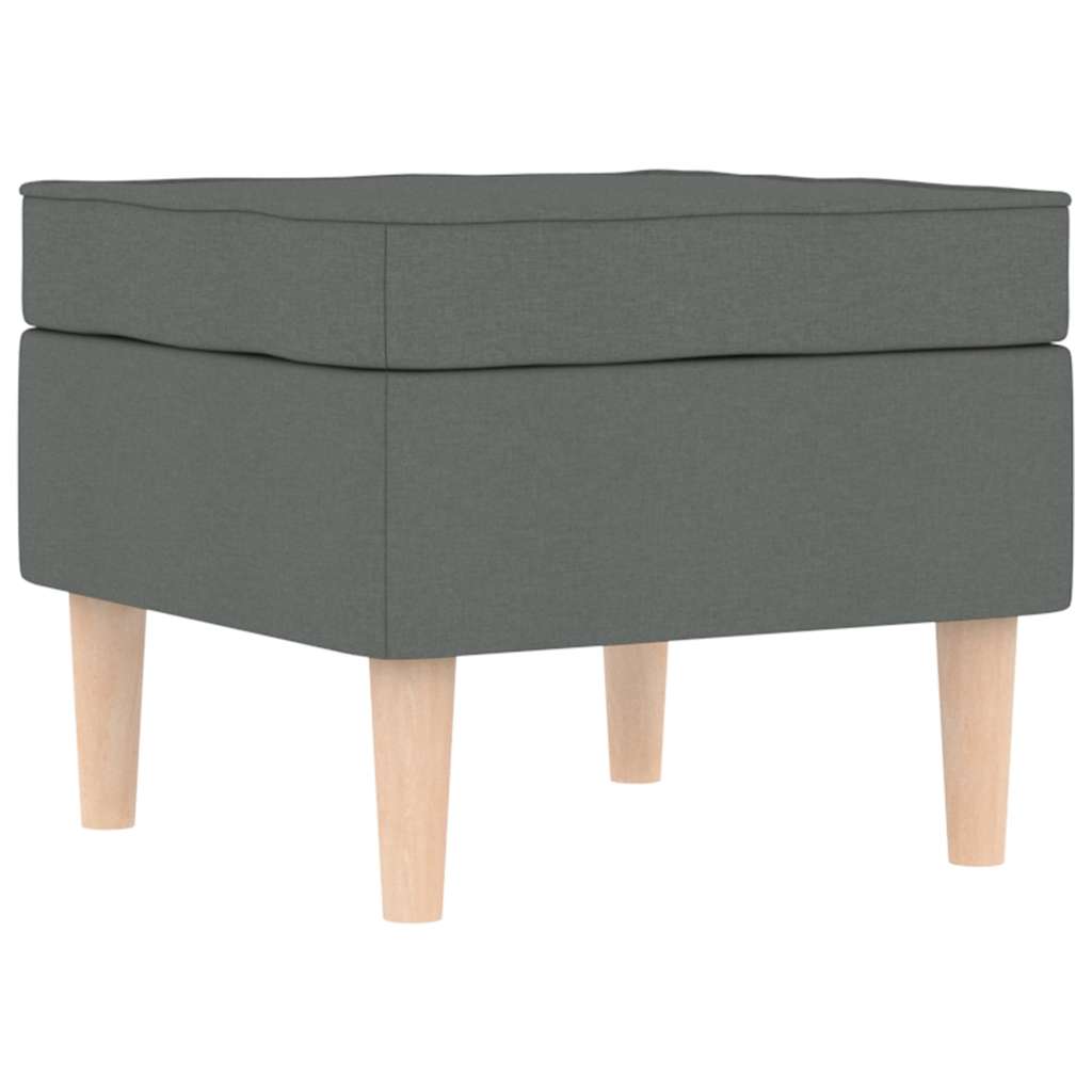 Sessel mit Fußhocker Dunkelgrau Stoff