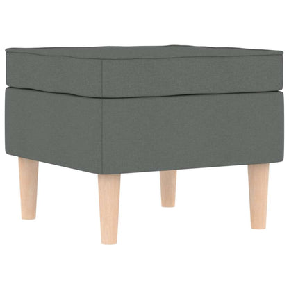 Sessel mit Fußhocker Dunkelgrau Stoff