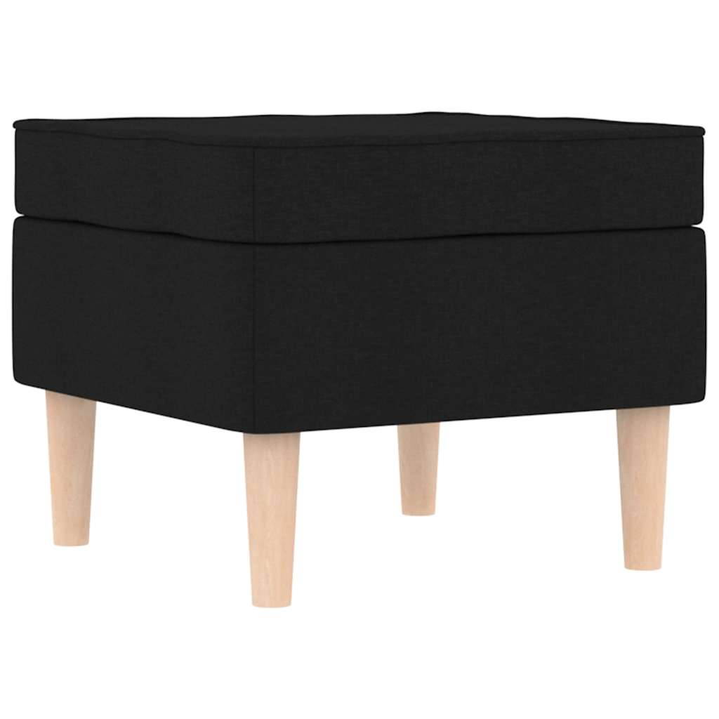 Sessel mit Fußhocker Schwarz Stoff