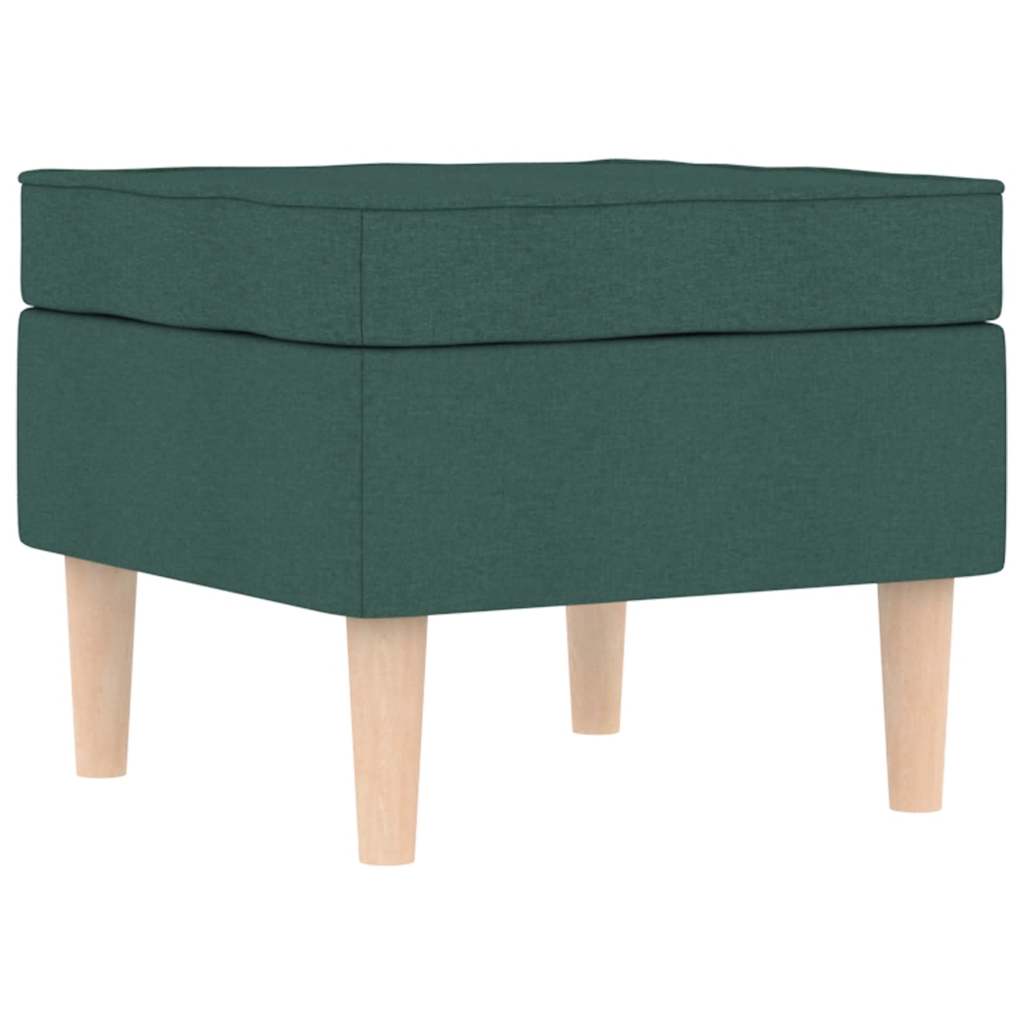 Sessel mit Fußhocker Dunkelgrün Stoff