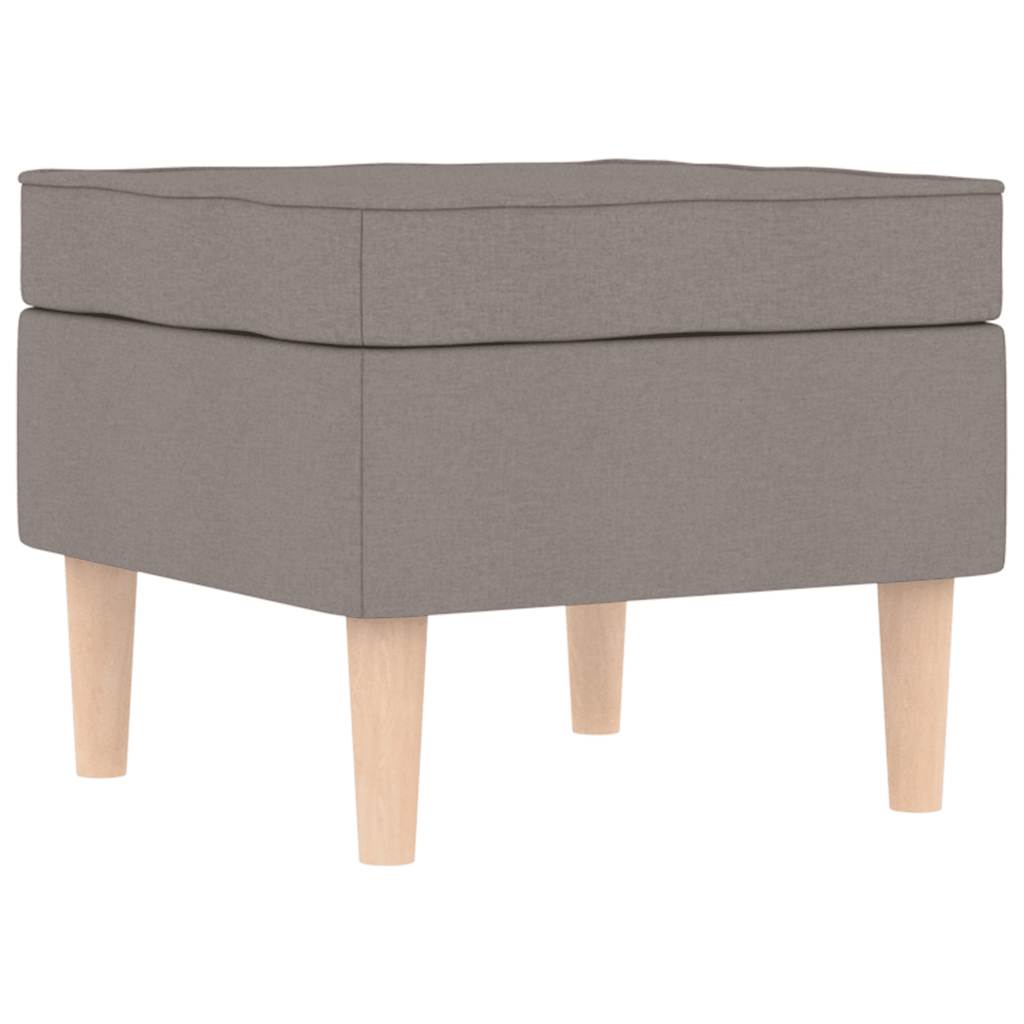 Sessel mit Fußhocker Taupe Stoff