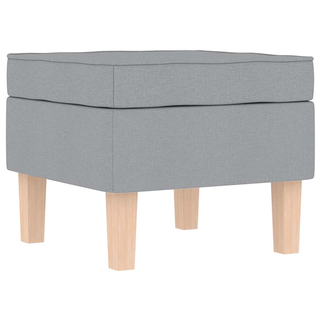 Schaukelstuhl mit Fußhocker Hellgrau Stoff