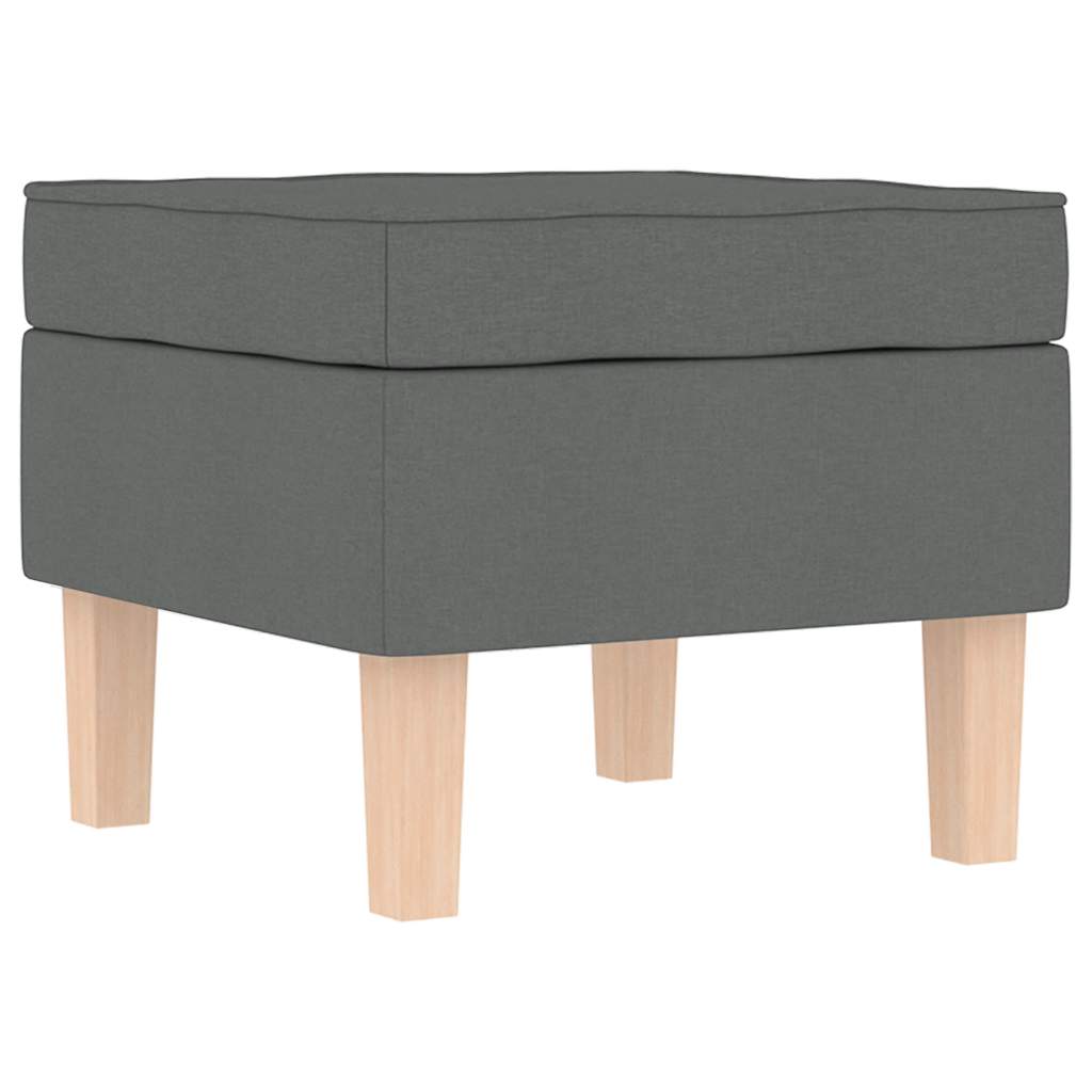 Schaukelstuhl mit Fußhocker Dunkelgrau Stoff