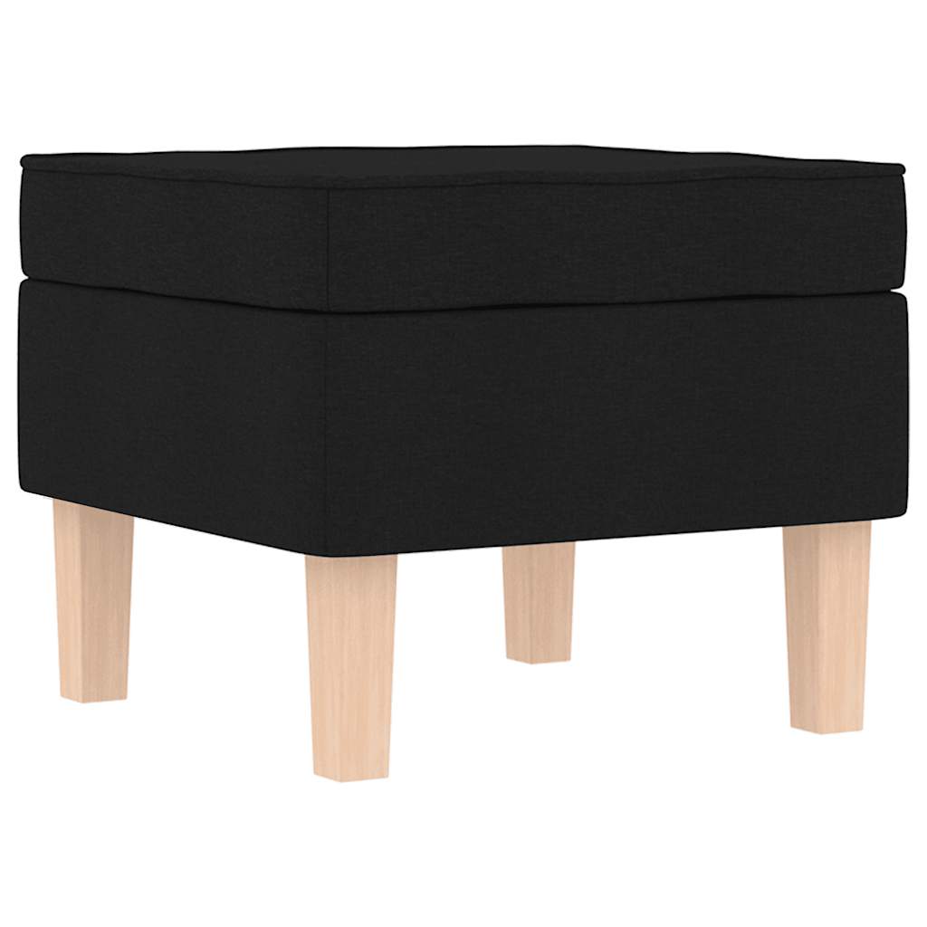 Schaukelstuhl mit Fußhocker Schwarz Stoff