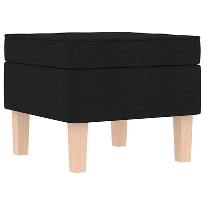 Schaukelstuhl mit Fußhocker Schwarz Stoff