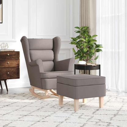 Schaukelstuhl mit Fußhocker Taupe Stoff