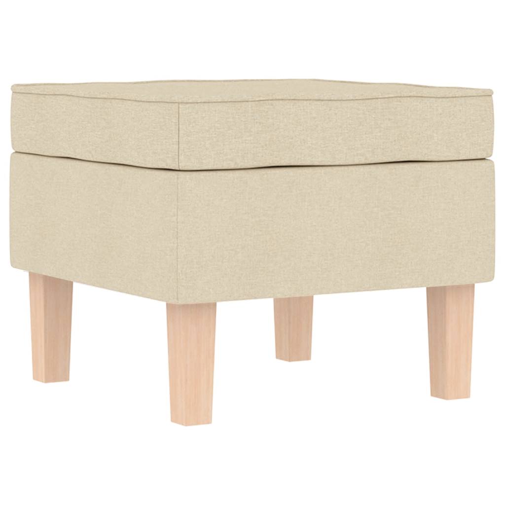 Schaukelstuhl mit Fußhocker Creme Stoff