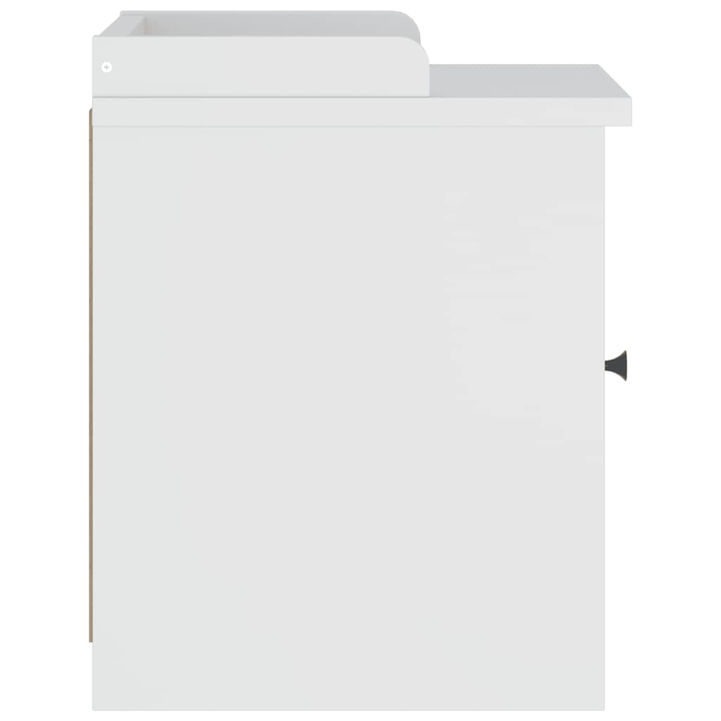 Flurbank SANDNES Weiß 45x40x50 cm Massivholz Kiefer