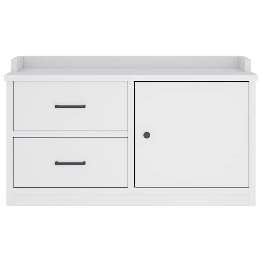 Flurbank SANDNES Weiß 87x40x50 cm Massivholz Kiefer