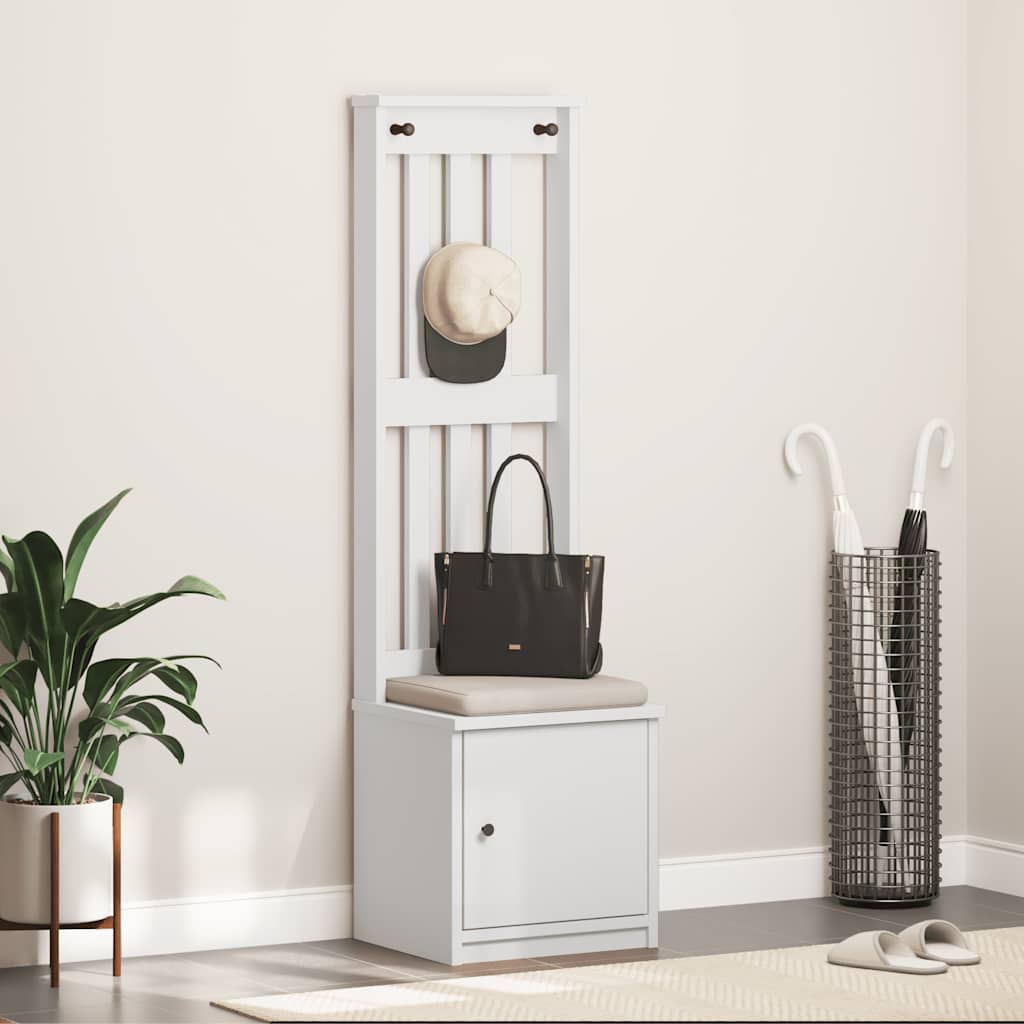 Garderobenständer SANDNES Weiß 45x40x159,5 cm Massivholz Kiefer