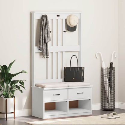 Garderobenständer SANDNES Weiß 87x40x159,5cm Massivholz Kiefer