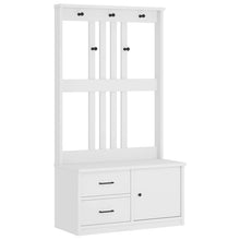 Garderobenständer SANDNES Weiß 87x40x159,5cm Massivholz Kiefer