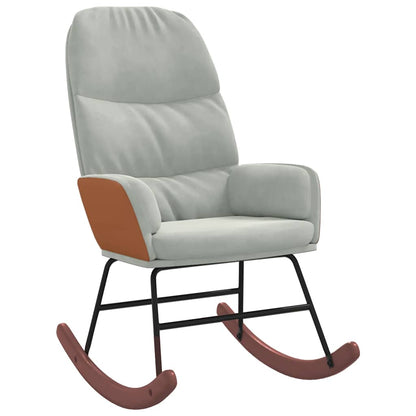 Schaukelstuhl Hellgrau Samt