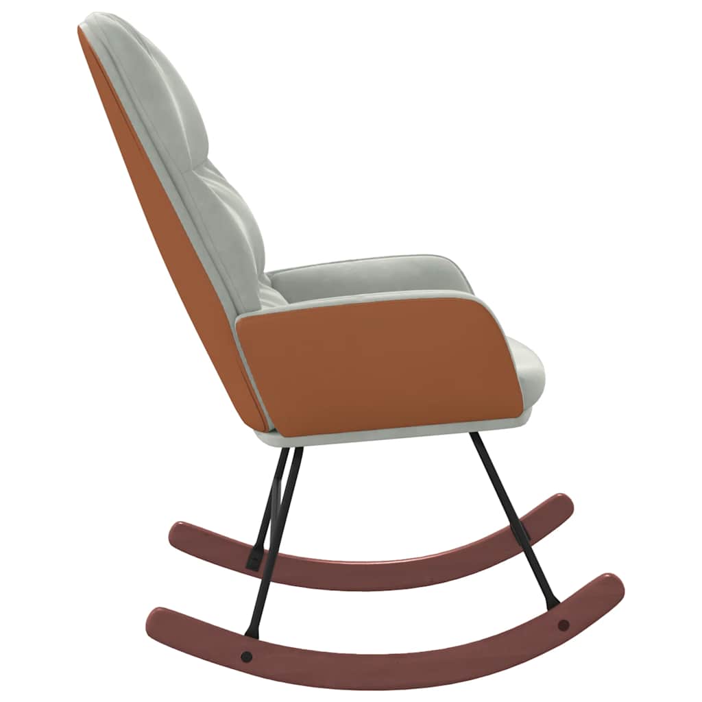 Schaukelstuhl Hellgrau Samt