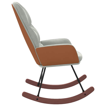 Schaukelstuhl Hellgrau Samt