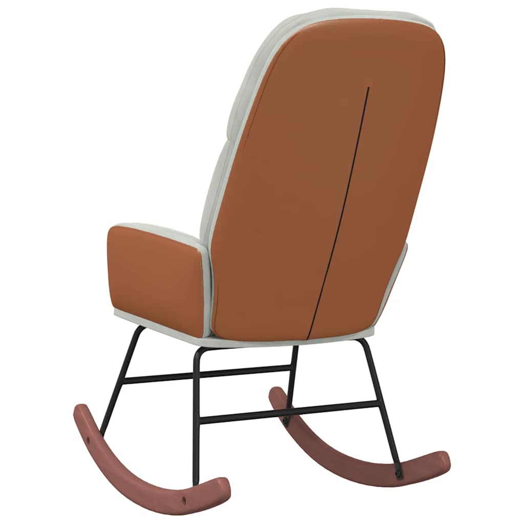 Schaukelstuhl Hellgrau Samt