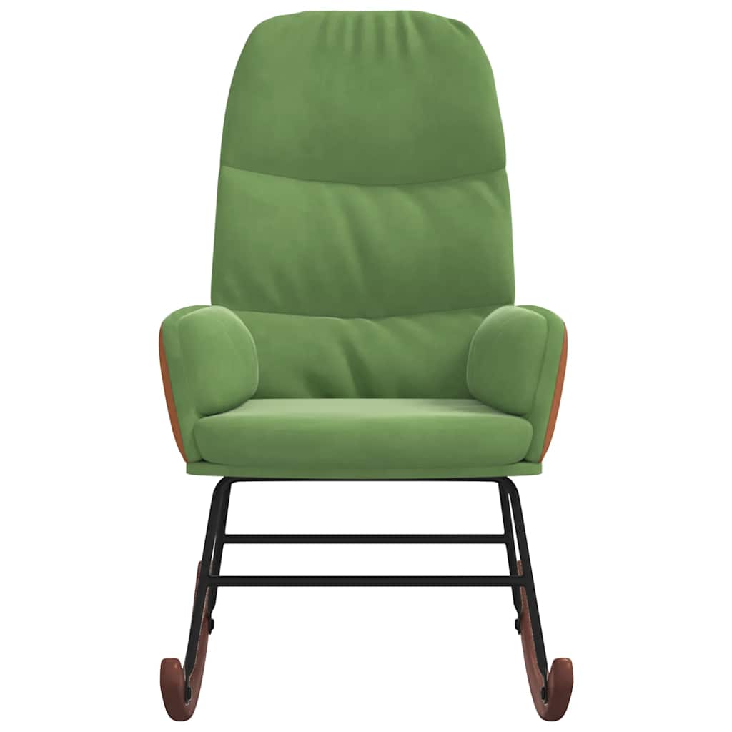 Schaukelstuhl Hellgrün Samt