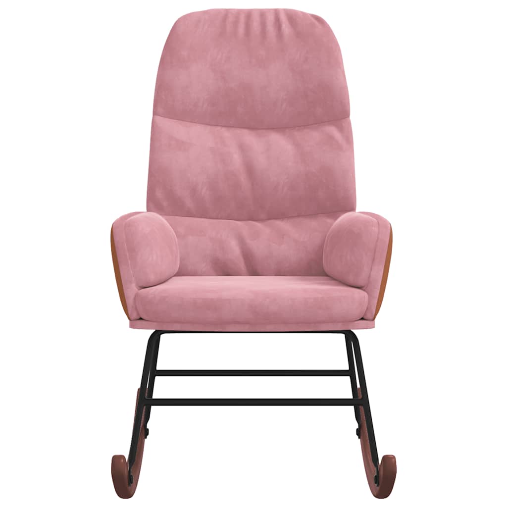 Schaukelstuhl Rosa Samt