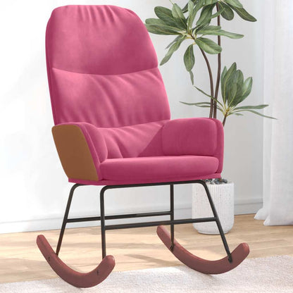 Schaukelstuhl Weinrot Samt