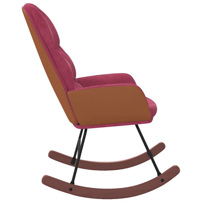 Schaukelstuhl Weinrot Samt