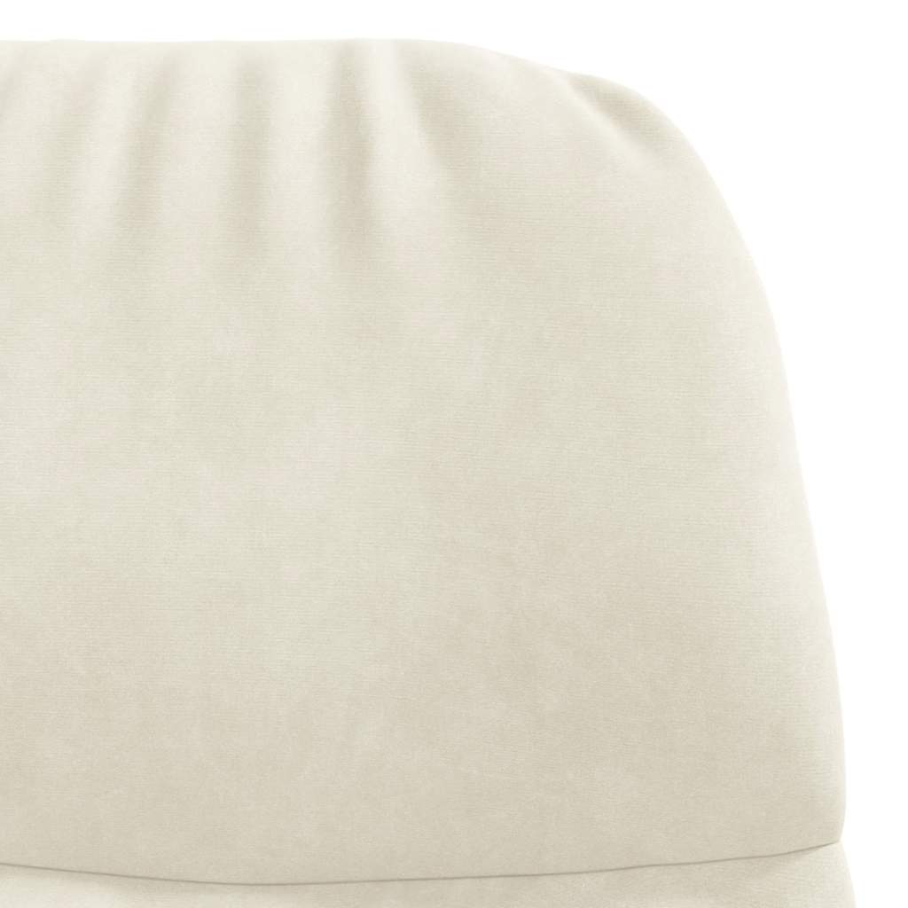 Schaukelstuhl Samt Creme Cremeweiß Ohne Fußhocker