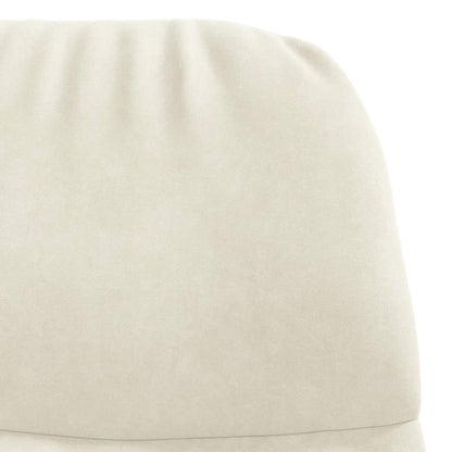 Schaukelstuhl Samt Creme Cremeweiß Ohne Fußhocker