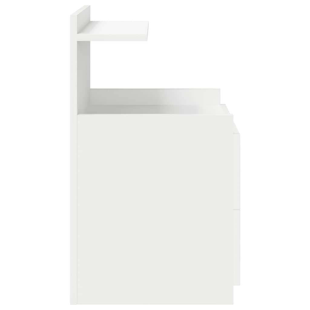 Nachttische 2 Stk. mit 2 Schubladen Weiß 40x36,5x62 cm