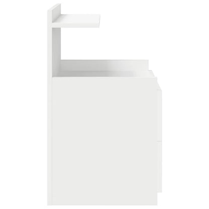 Nachttische 2 Stk. mit 2 Schubladen Weiß 40x36,5x62 cm