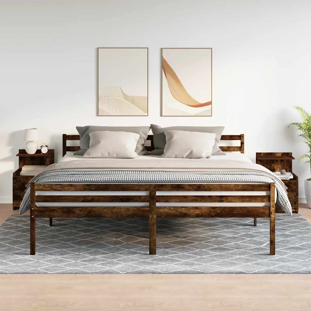 Nachttische 2-tlg. mit 2 Schubladen Räuchereiche 40x36,5x62 cm