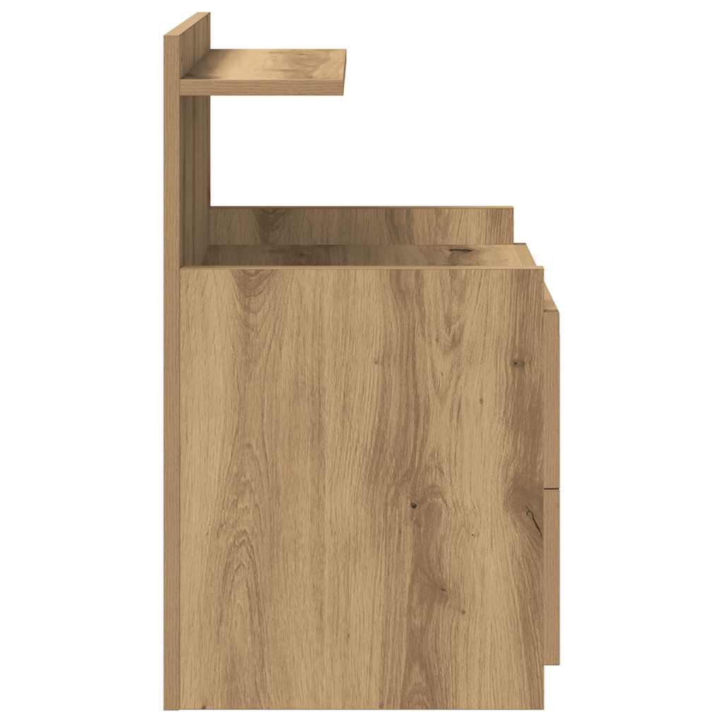 Nachttische 2 Stk. mit 2 Schubladen Artisan-Eiche 40x36,5x62 cm