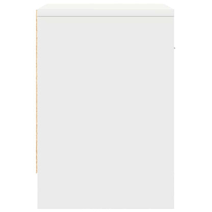 Nachttisch mit Schublade Weiß 39x28x41 cm