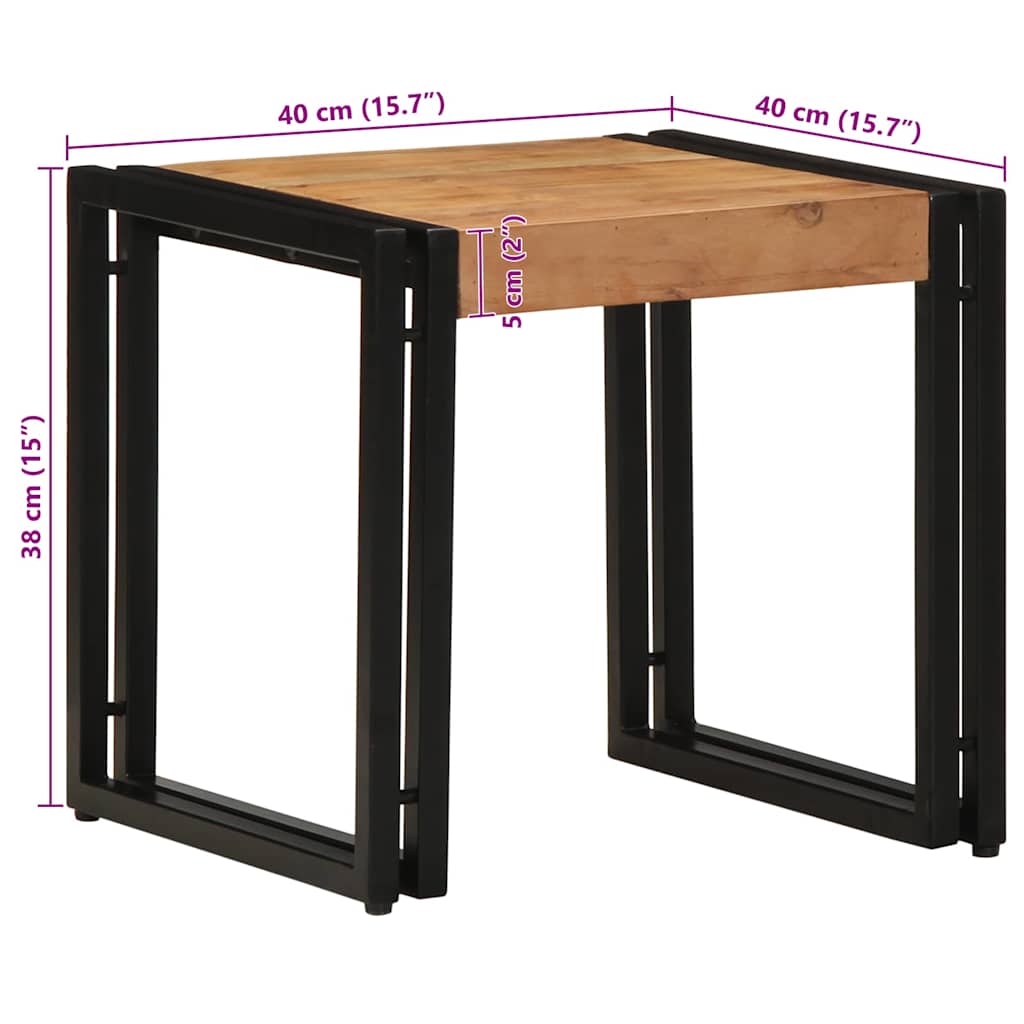 Couchtisch Braun 40 x 40 x 38 cm Massivholz Akazie