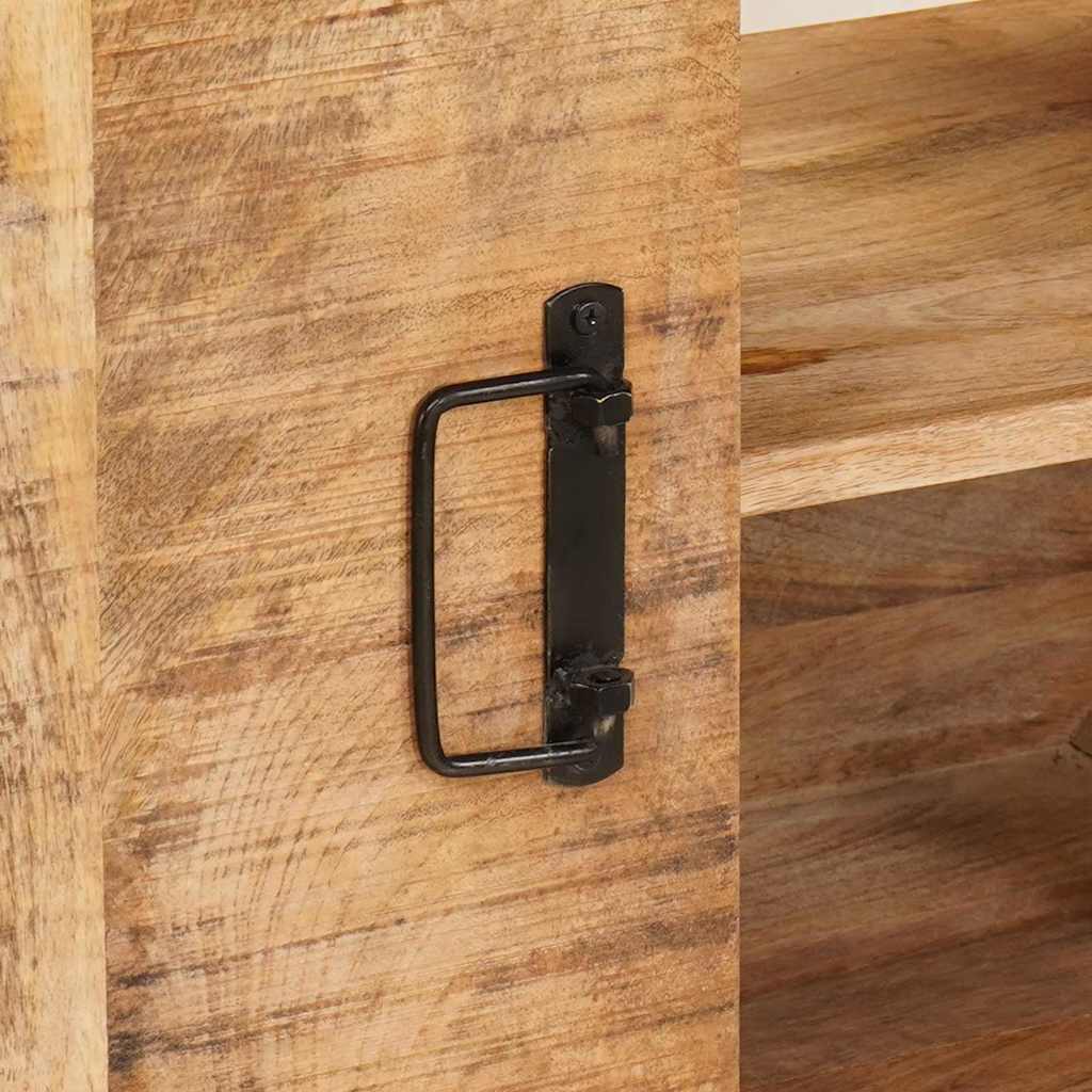 Waschbeckenunterschrank mit Tür Massivholz Mangoholz und Eisen