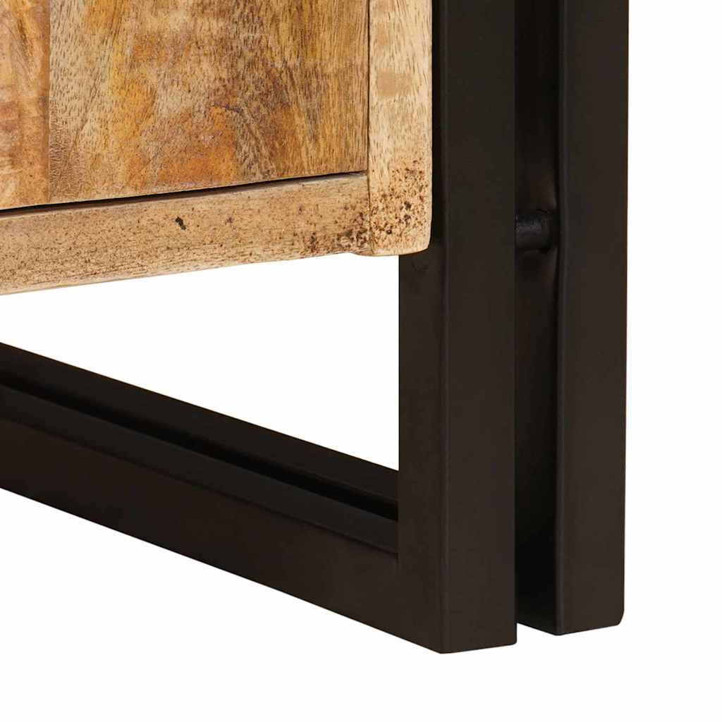 Waschbeckenunterschrank mit Tür Massivholz Mangoholz und Eisen