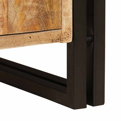 Waschbeckenunterschrank mit Tür Massivholz Mangoholz und Eisen