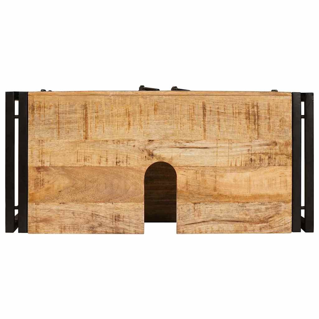 Waschbeckenunterschrank mit Tür Massivholz Mangoholz und Eisen