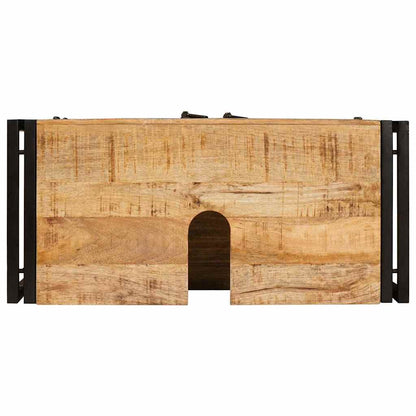 Waschbeckenunterschrank mit Tür Massivholz Mangoholz und Eisen